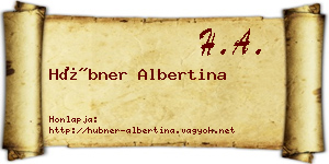 Hübner Albertina névjegykártya